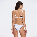 Irene White-Black Mid Coverage Bikini Bottom | Moeva | Bikini Bottom | Each week unveils new pieces—luxury swimwear, fluid resort silhouettes, and elevated summer-to-evening essentials designed to carry you from coastal escapes to city nights.