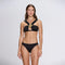 Irma Halter Neck Gold Detail Mid Coverage Satin Black Bikini Set | Moeva | Bikini | Each week unveils new pieces—luxury swimwear, fluid resort silhouettes, and elevated summer-to-evening essentials designed to carry you from coastal escapes to city nights.