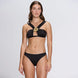 Irma Halter Neck Gold Detail Satin Black Bikini Top | Moeva | Bikini Top | Each week unveils new pieces—luxury swimwear, fluid resort silhouettes, and elevated summer-to-evening essentials designed to carry you from coastal escapes to city nights.