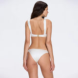 Irma Mid Coverage Satin White Bikini Bottom | Moeva | Bikini Bottom | Each week unveils new pieces—luxury swimwear, fluid resort silhouettes, and elevated summer-to-evening essentials designed to carry you from coastal escapes to city nights.
