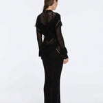 Itzel Black Knitted Mesh Long-Sleeve Kaftan | Moeva | Kaftans | Each week unveils new pieces—luxury swimwear, fluid resort silhouettes, and elevated summer-to-evening essentials designed to carry you from coastal escapes to city nights.