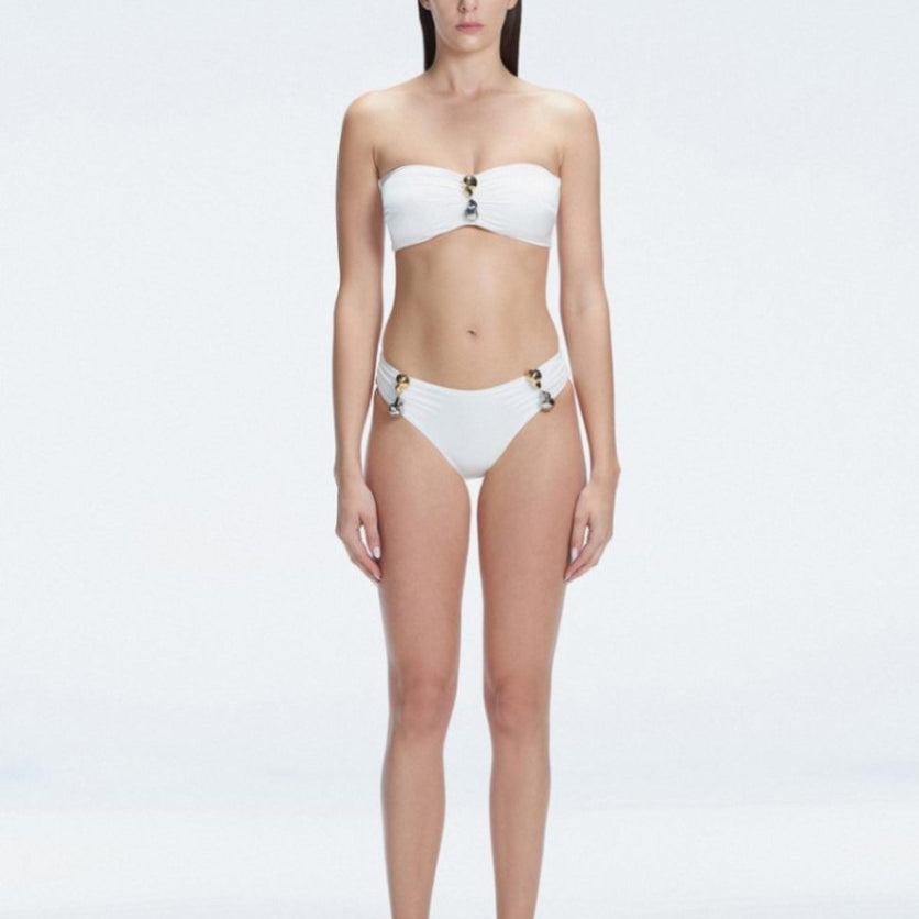 Ilana White Full Coverage Satin Bikini Bottom | Moeva | Bikini Bottom | Each week unveils new pieces—luxury swimwear, fluid resort silhouettes, and elevated summer-to-evening essentials designed to carry you from coastal escapes to city nights.