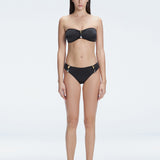 Ilana Black Bandeau Satin Bikini Top