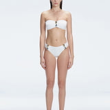 Ilana White Bandeau Satin Bikini Top