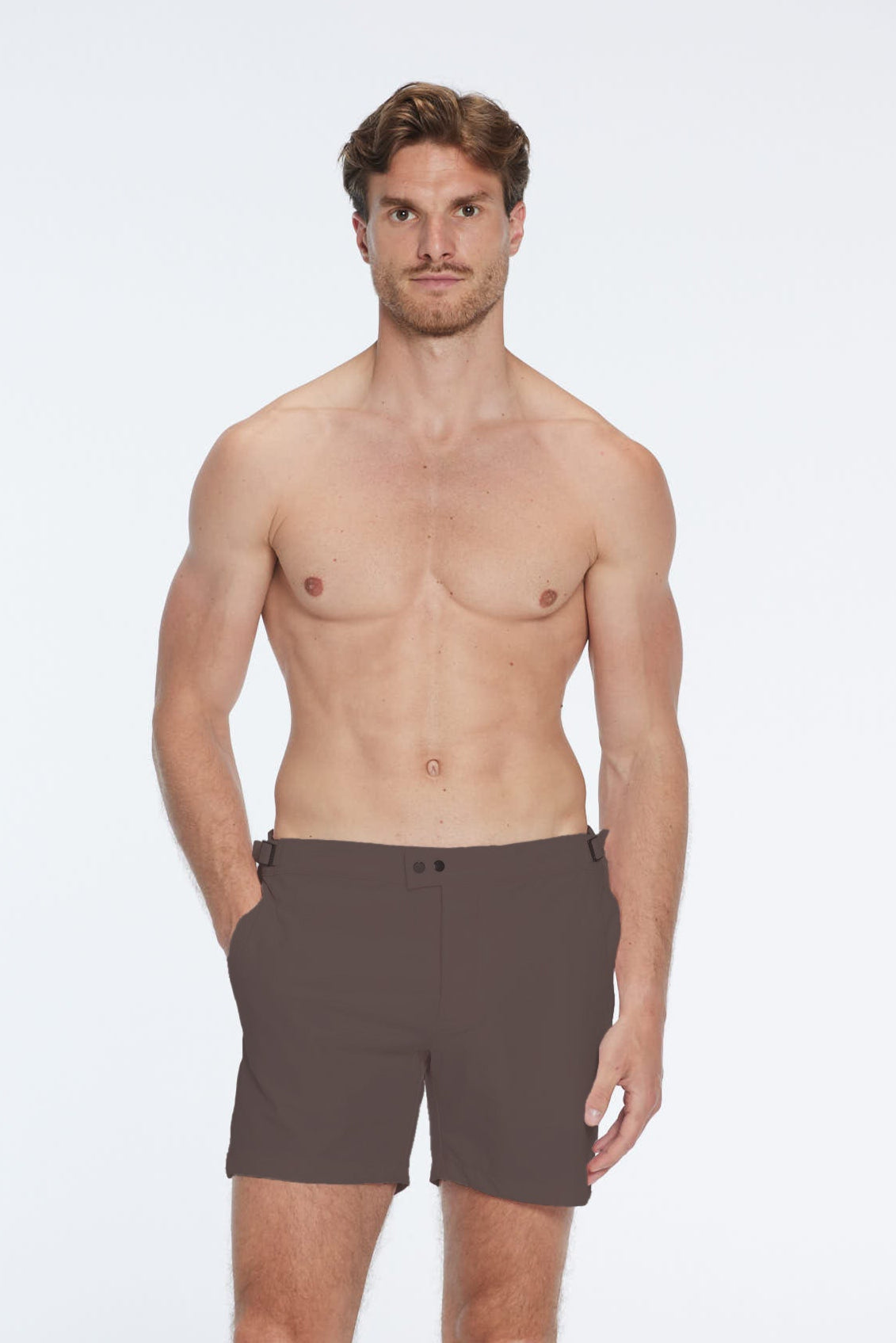 Jack Brown Bulldog Swim Shorts | Moeva | Shorts | Each week unveils new pieces—luxury swimwear, fluid resort silhouettes, and elevated summer-to-evening essentials designed to carry you from coastal escapes to city nights.