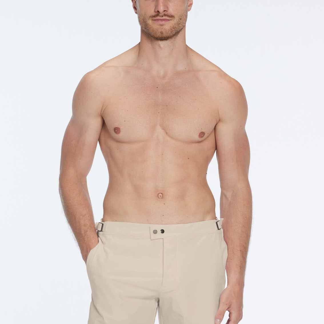 Jack Khaki Bulldog Swim Shorts | Moeva | Shorts | Each week unveils new pieces—luxury swimwear, fluid resort silhouettes, and elevated summer-to-evening essentials designed to carry you from coastal escapes to city nights.
