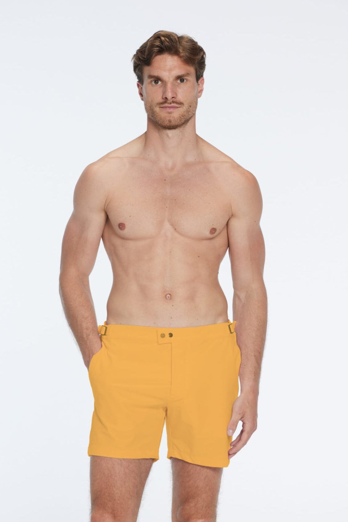 Jack Orange Bulldog Swim Shorts | Moeva | Men Swim Stretch Shorts | Each week unveils new pieces—luxury swimwear, fluid resort silhouettes, and elevated summer-to-evening essentials designed to carry you from coastal escapes to city nights.