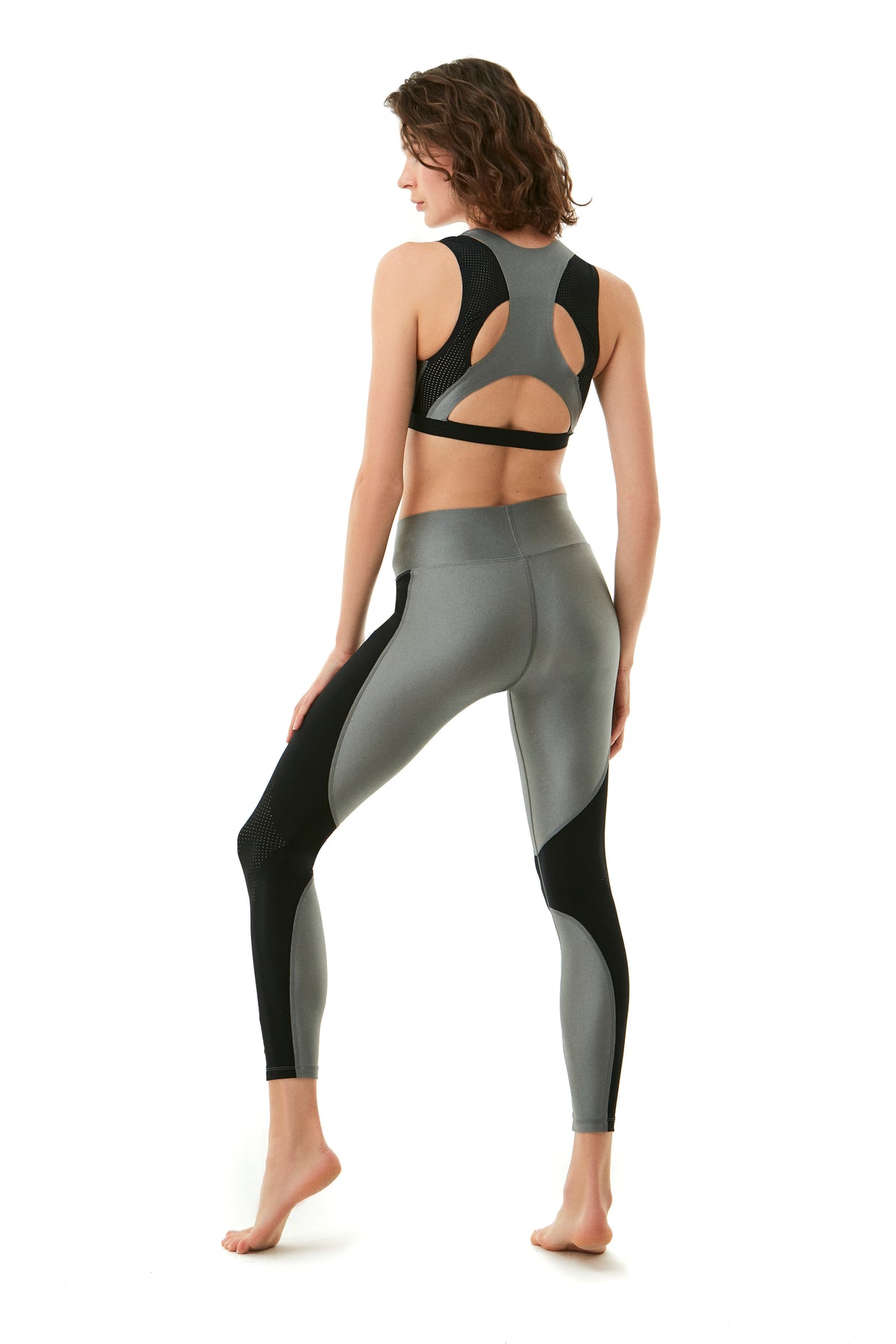 Jade Shiny Green/Black Leggings