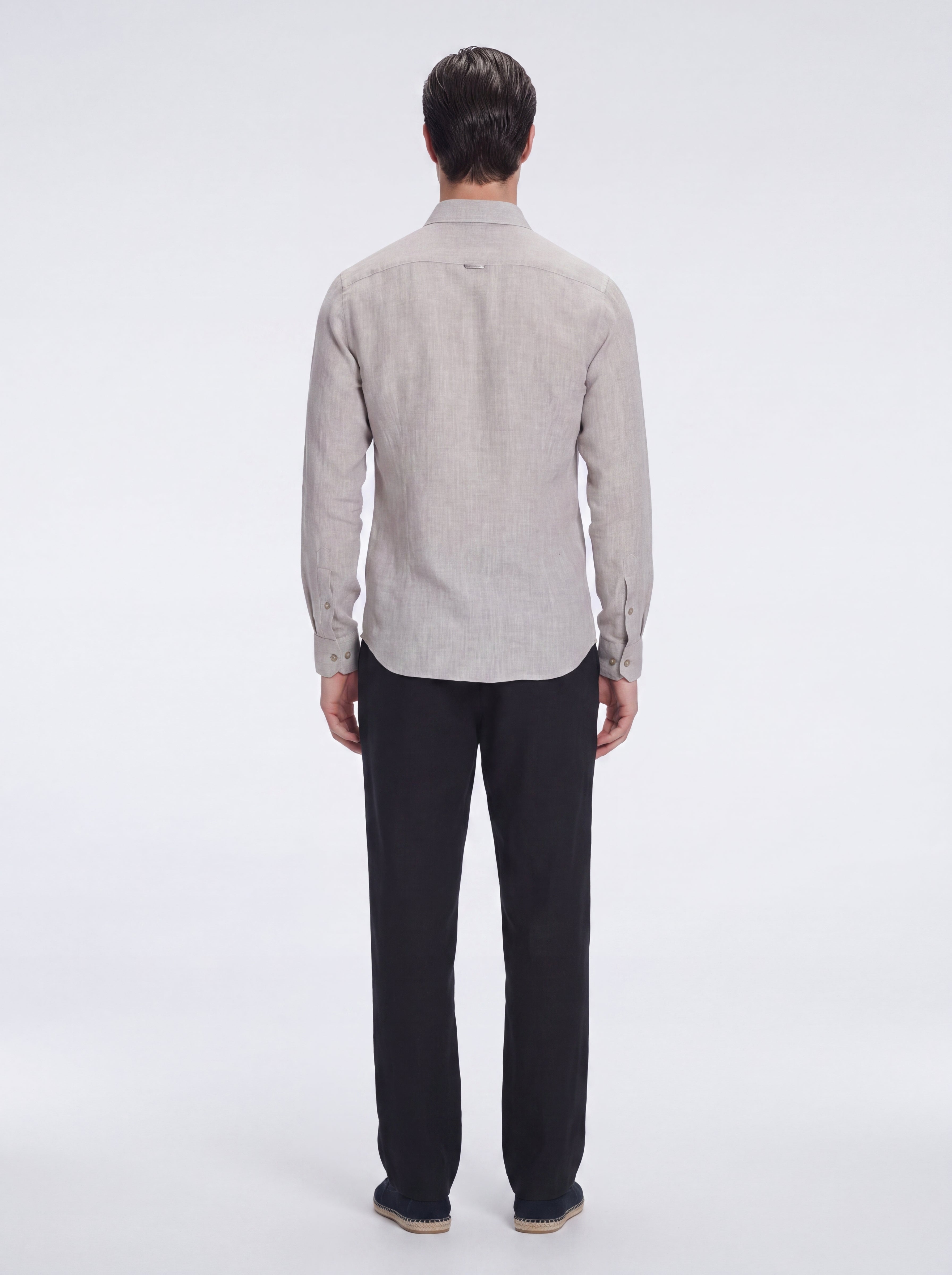 James Grey Linen Slim-Fit Shirt | Moeva | Shirt | Each week unveils new pieces—luxury swimwear, fluid resort silhouettes, and elevated summer-to-evening essentials designed to carry you from coastal escapes to city nights.