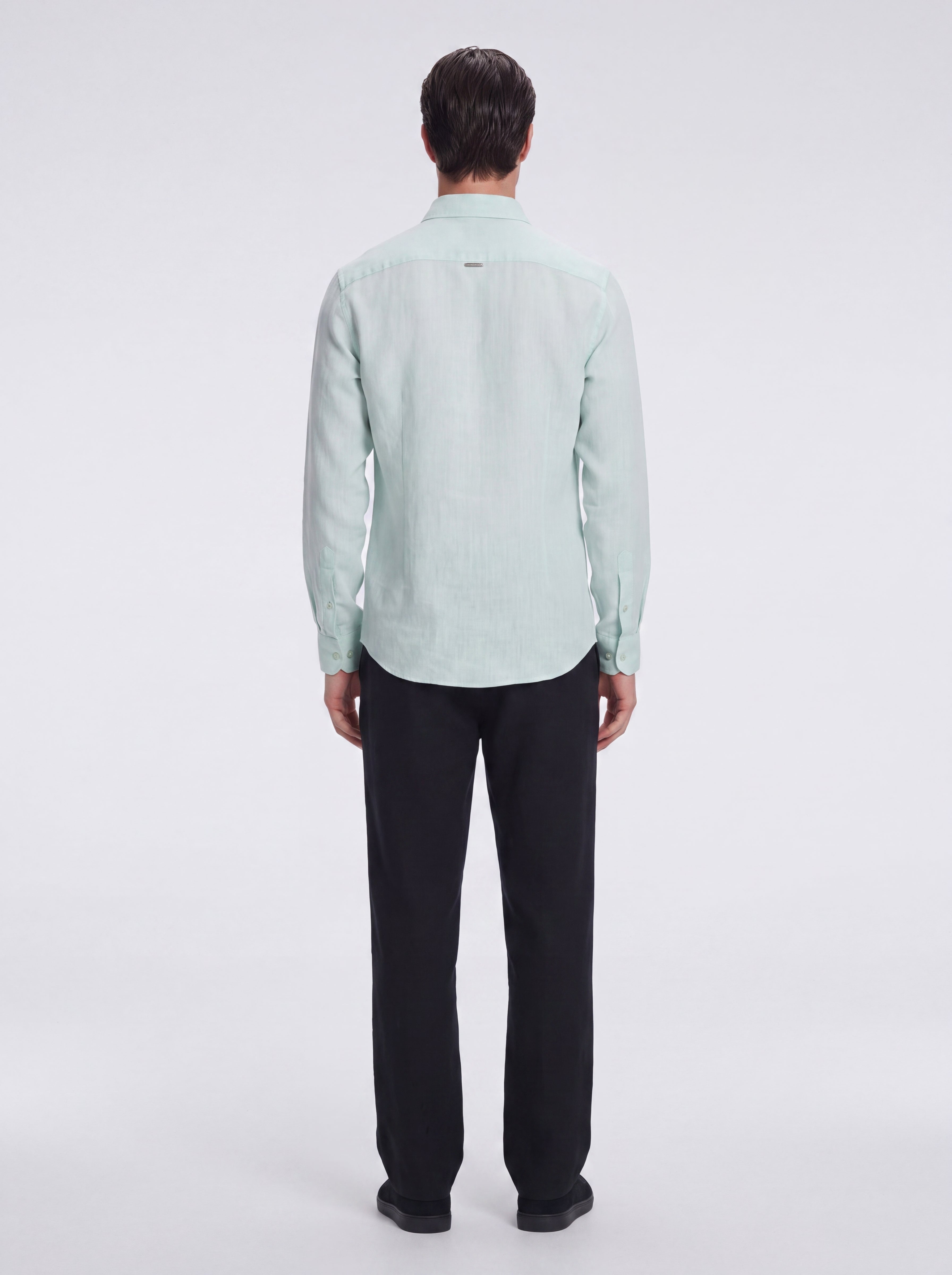 James Green Linen Slim-Fit Shirt | Moeva | Shirt | Each week unveils new pieces—luxury swimwear, fluid resort silhouettes, and elevated summer-to-evening essentials designed to carry you from coastal escapes to city nights.