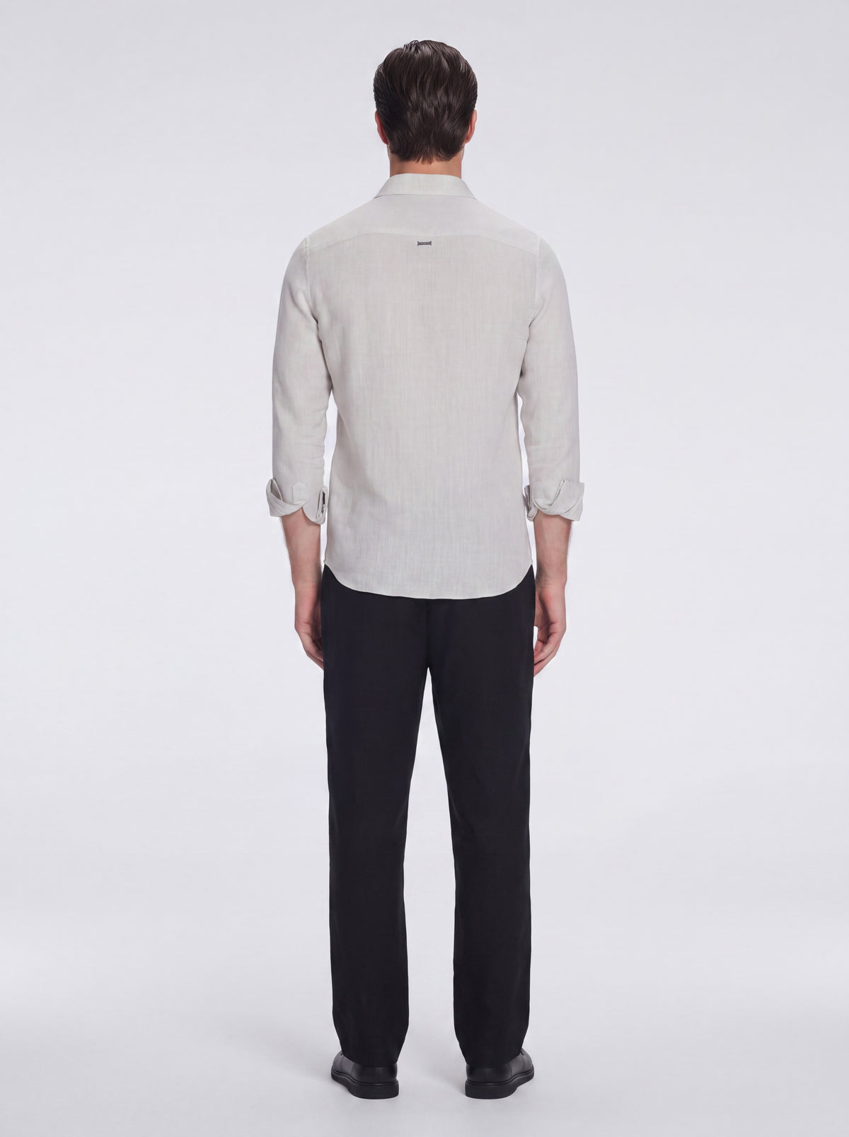 James Khaki Linen Slim-Fit Shirt