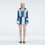 Janine Long-Sleeve Shirt and Gillian Mini Skort Blue Degraded Set | Moeva | | Each week unveils new pieces—luxury swimwear, fluid resort silhouettes, and elevated summer-to-evening essentials designed to carry you from coastal escapes to city nights.