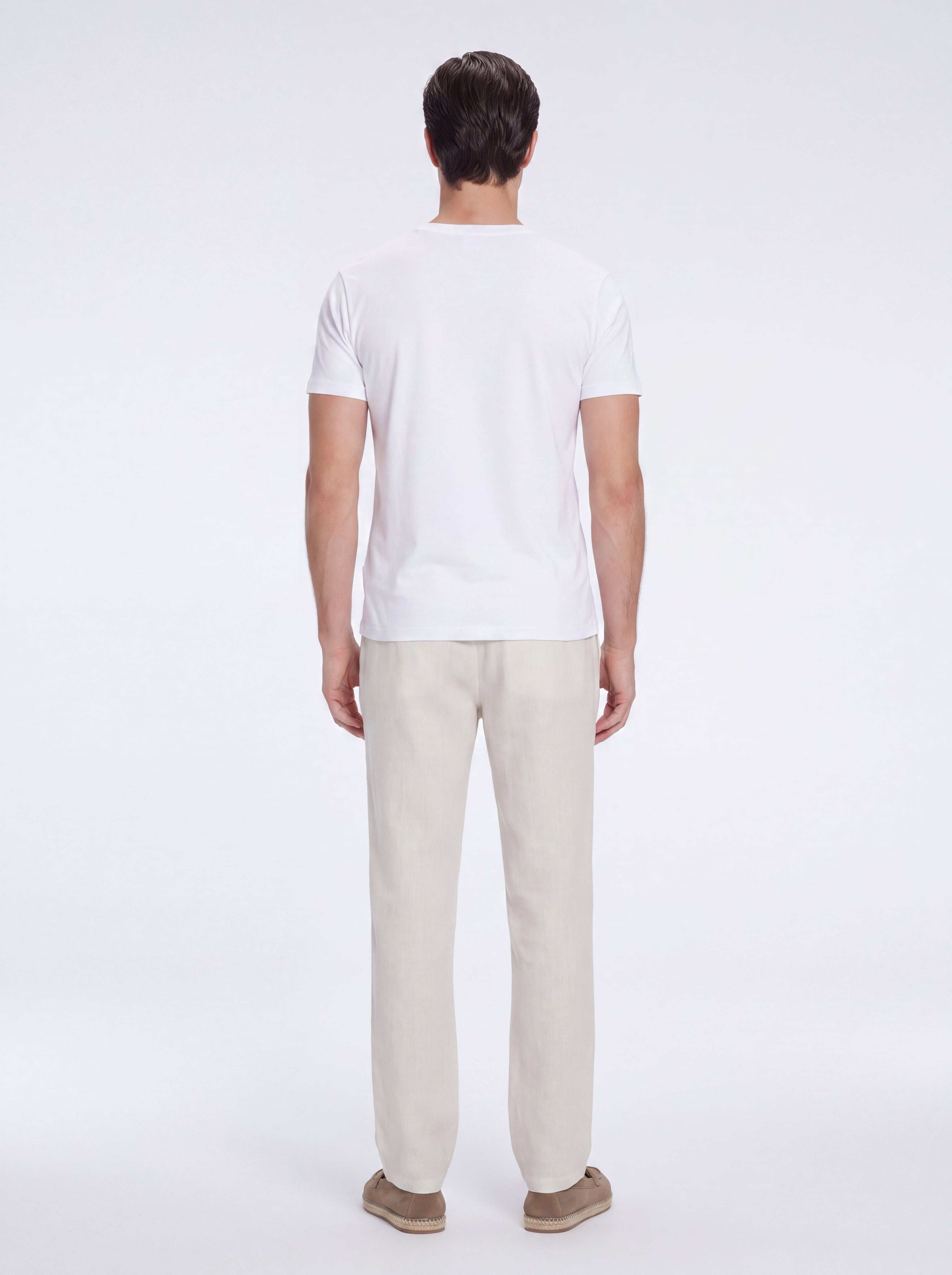 Joseph Nude Linen Straight-Leg Pants | Moeva | Pants | Each week unveils new pieces—luxury swimwear, fluid resort silhouettes, and elevated summer-to-evening essentials designed to carry you from coastal escapes to city nights.