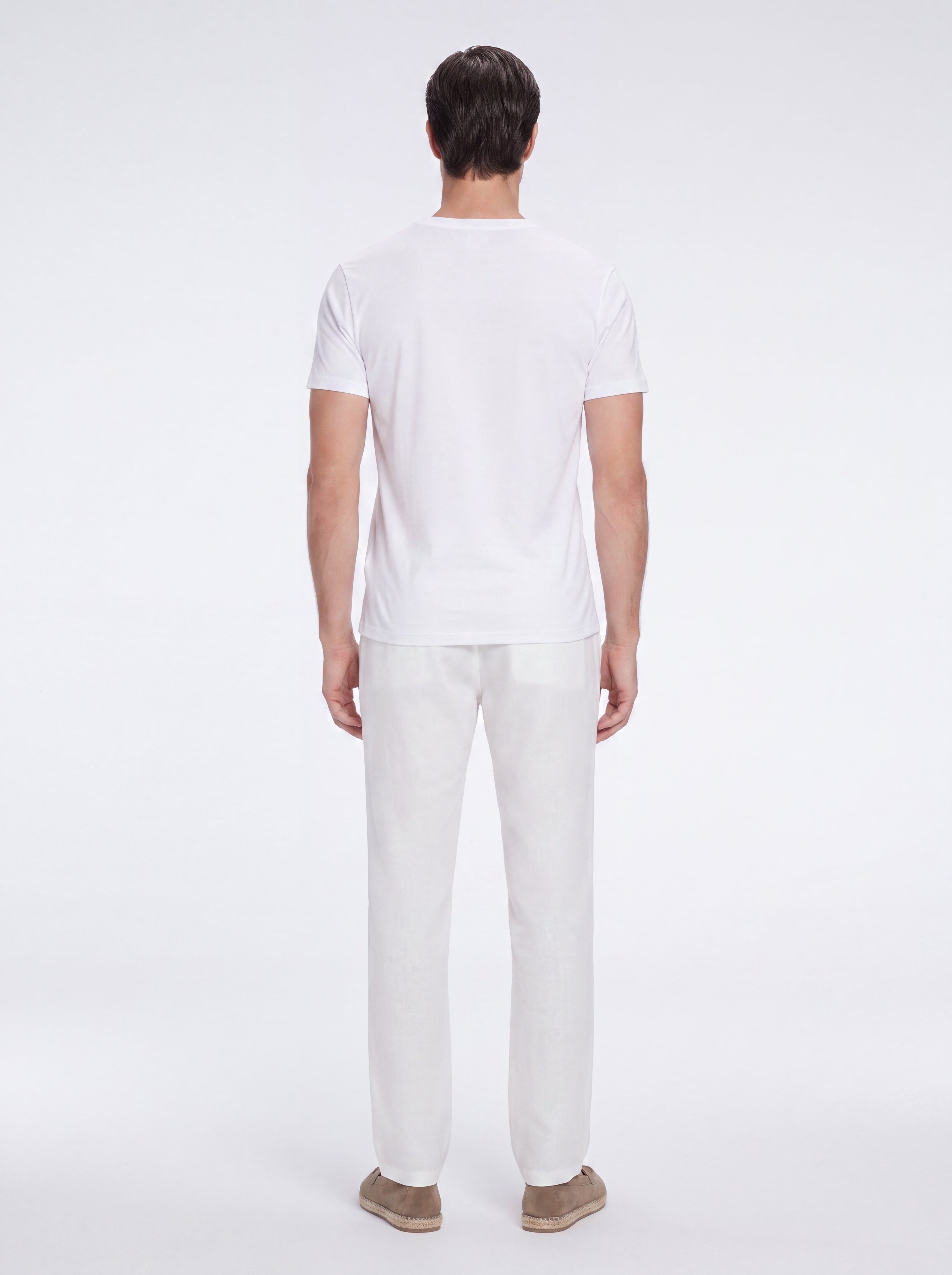 Joseph White Linen Straight-Leg Pants | Moeva | Pants | Each week unveils new pieces—luxury swimwear, fluid resort silhouettes, and elevated summer-to-evening essentials designed to carry you from coastal escapes to city nights.