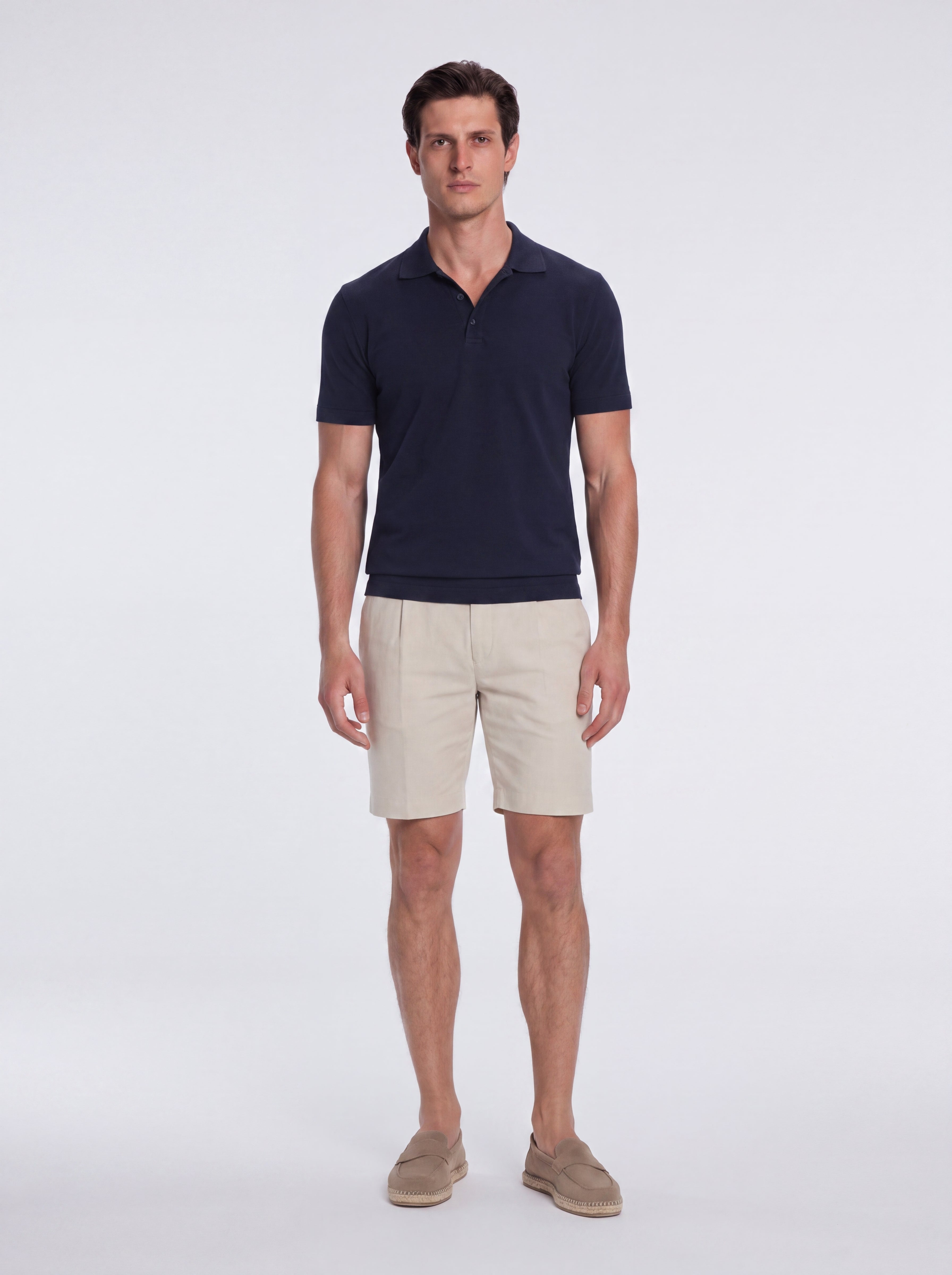 Johan Dark Blue Cotton Polo Shirt whit Buttons | Moeva | T-Shirt | Each week unveils new pieces—luxury swimwear, fluid resort silhouettes, and elevated summer-to-evening essentials designed to carry you from coastal escapes to city nights.
