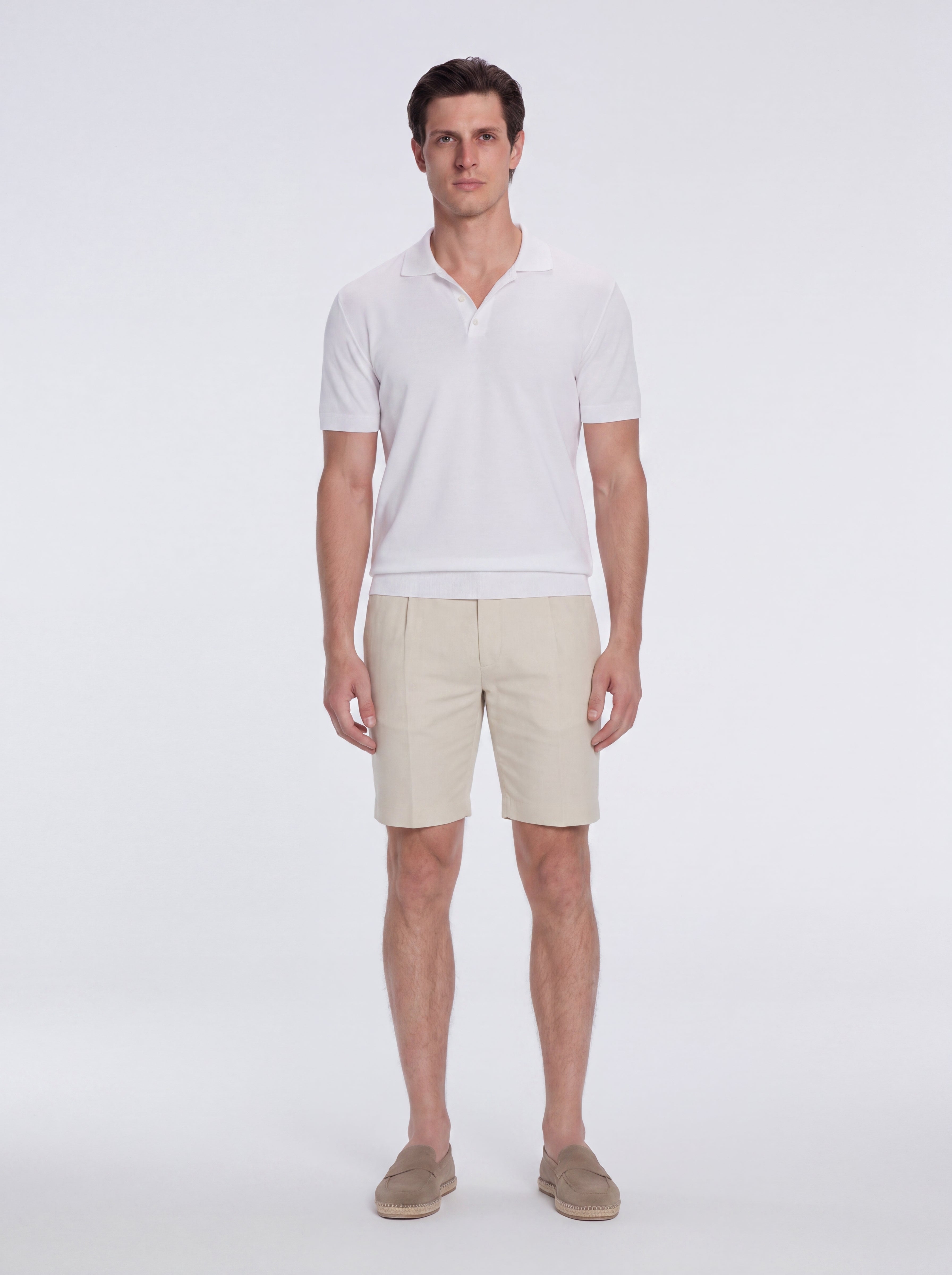 Johan White Cotton Knitted Polo Shirt Whit Buttons | Moeva | T-Shirt | Each week unveils new pieces—luxury swimwear, fluid resort silhouettes, and elevated summer-to-evening essentials designed to carry you from coastal escapes to city nights.
