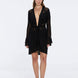 Kenga Knitted Knee-Length Long-Sleeve Belted Black Kaftan | Moeva | Kaftans | Each week unveils new pieces—luxury swimwear, fluid resort silhouettes, and elevated summer-to-evening essentials designed to carry you from coastal escapes to city nights.