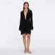 Kenga Knitted Knee-Length Long-Sleeve Belted Black Kaftan | Moeva | Kaftans | Each week unveils new pieces—luxury swimwear, fluid resort silhouettes, and elevated summer-to-evening essentials designed to carry you from coastal escapes to city nights.