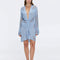 Kenga Knitted Knee-Length Long-Sleeve Belted Baby Blue Kaftan | Moeva | Kaftans | Each week unveils new pieces—luxury swimwear, fluid resort silhouettes, and elevated summer-to-evening essentials designed to carry you from coastal escapes to city nights.