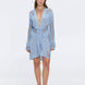 Kenga Knitted Knee-Length Long-Sleeve Belted Baby Blue Kaftan | Moeva | Kaftans | Each week unveils new pieces—luxury swimwear, fluid resort silhouettes, and elevated summer-to-evening essentials designed to carry you from coastal escapes to city nights.