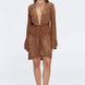 Kenga Knitted Knee-Length Long-Sleeve Belted Brown Kaftan | Moeva | Kaftans | Each week unveils new pieces—luxury swimwear, fluid resort silhouettes, and elevated summer-to-evening essentials designed to carry you from coastal escapes to city nights.