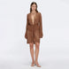 Kenga Knitted Knee-Length Long-Sleeve Belted Brown Kaftan | Moeva | Kaftans | Each week unveils new pieces—luxury swimwear, fluid resort silhouettes, and elevated summer-to-evening essentials designed to carry you from coastal escapes to city nights.
