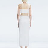 Lane White Textured One Shoulder Crop Top