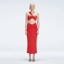 Lane One-Shoulder Black Crop Top and Esmeralda Maxi Skirt with Front Ruched Detail | Moeva | | Each week unveils new pieces—luxury swimwear, fluid resort silhouettes, and elevated summer-to-evening essentials designed to carry you from coastal escapes to city nights.