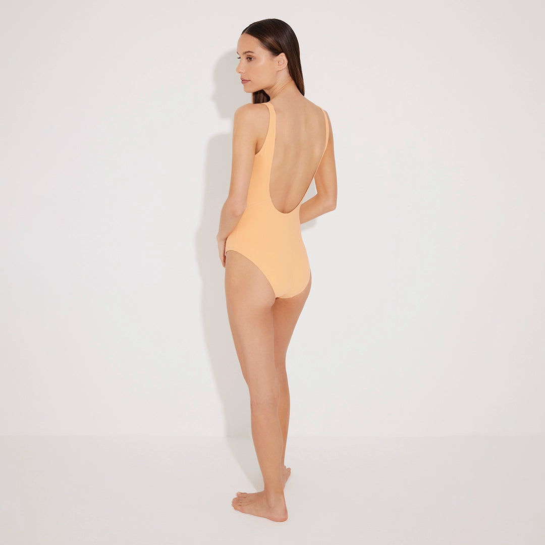 Lelia Orange/Lilac Swimsuit | Moeva | Swimsuit | Each week unveils new pieces—luxury swimwear, fluid resort silhouettes, and elevated summer-to-evening essentials designed to carry you from coastal escapes to city nights.