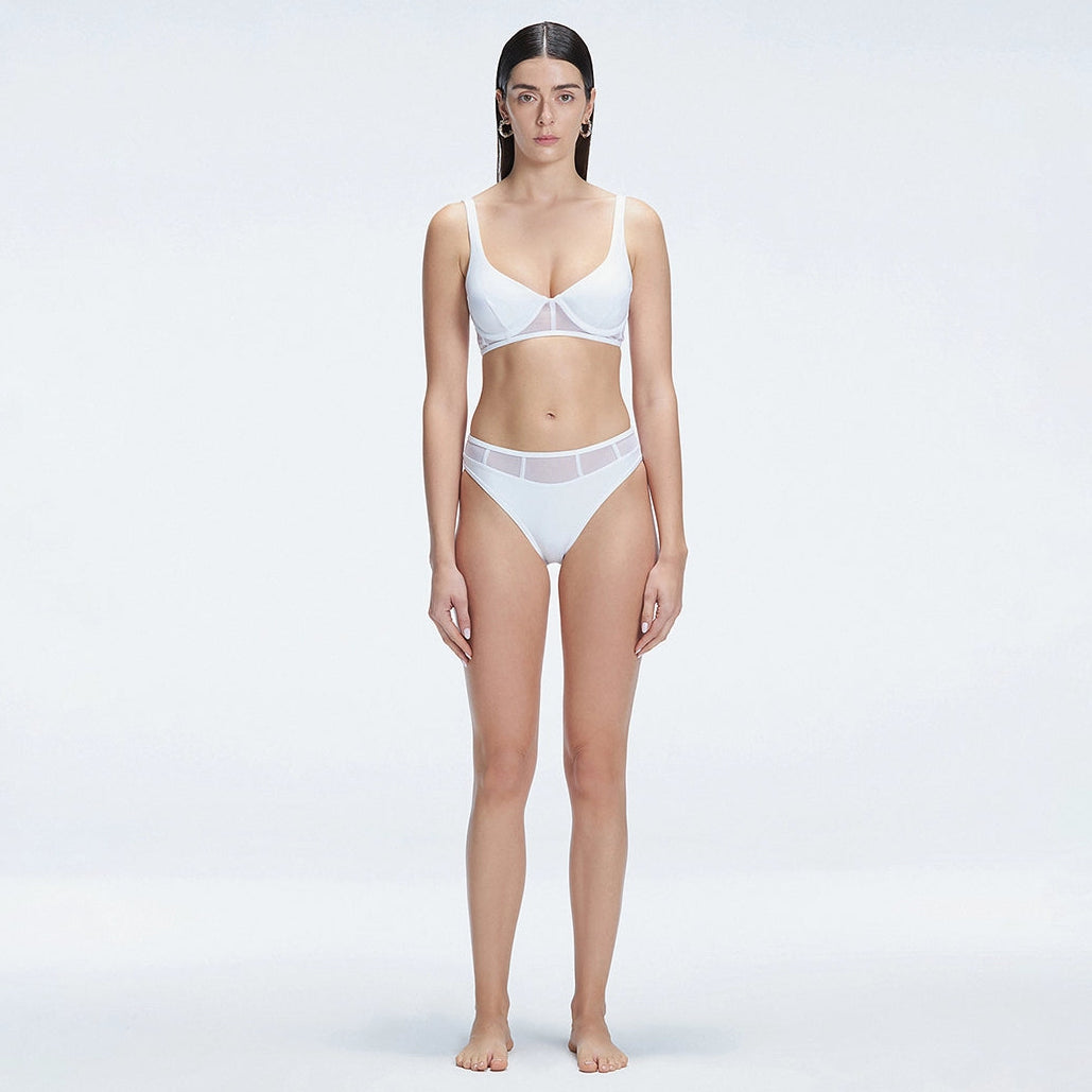 Lorelai White Underwired Full Coverage Solid Bikini Sets | Moeva | Bikini Set | Each week unveils new pieces—luxury swimwear, fluid resort silhouettes, and elevated summer-to-evening essentials designed to carry you from coastal escapes to city nights.
