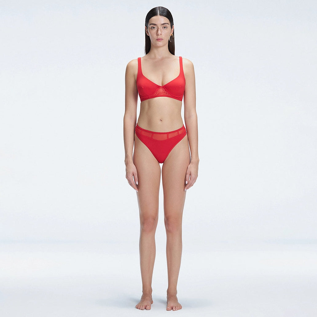 Lorelai Red Underwired Full Coverage Solid Bikini Sets | Moeva | Bikini Set | Each week unveils new pieces—luxury swimwear, fluid resort silhouettes, and elevated summer-to-evening essentials designed to carry you from coastal escapes to city nights.