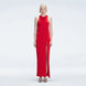 Louisa Red Halter Knit Maxi Dress with Slit Detail | Moeva | Dress | Each week unveils new pieces—luxury swimwear, fluid resort silhouettes, and elevated summer-to-evening essentials designed to carry you from coastal escapes to city nights.