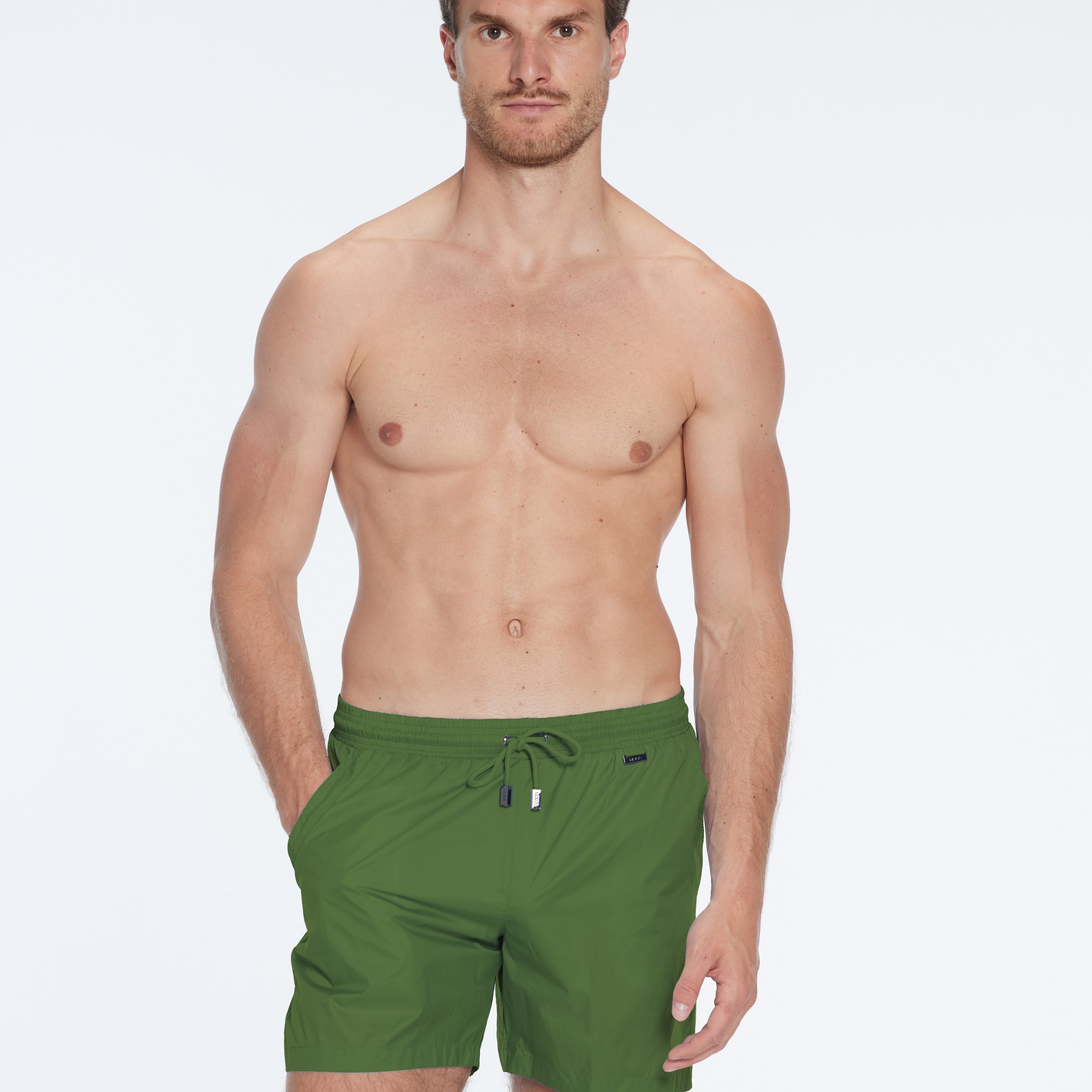 Louis Army Green Quick-Dry Swim Shorts | Moeva | Shorts | Each week unveils new pieces—luxury swimwear, fluid resort silhouettes, and elevated summer-to-evening essentials designed to carry you from coastal escapes to city nights.