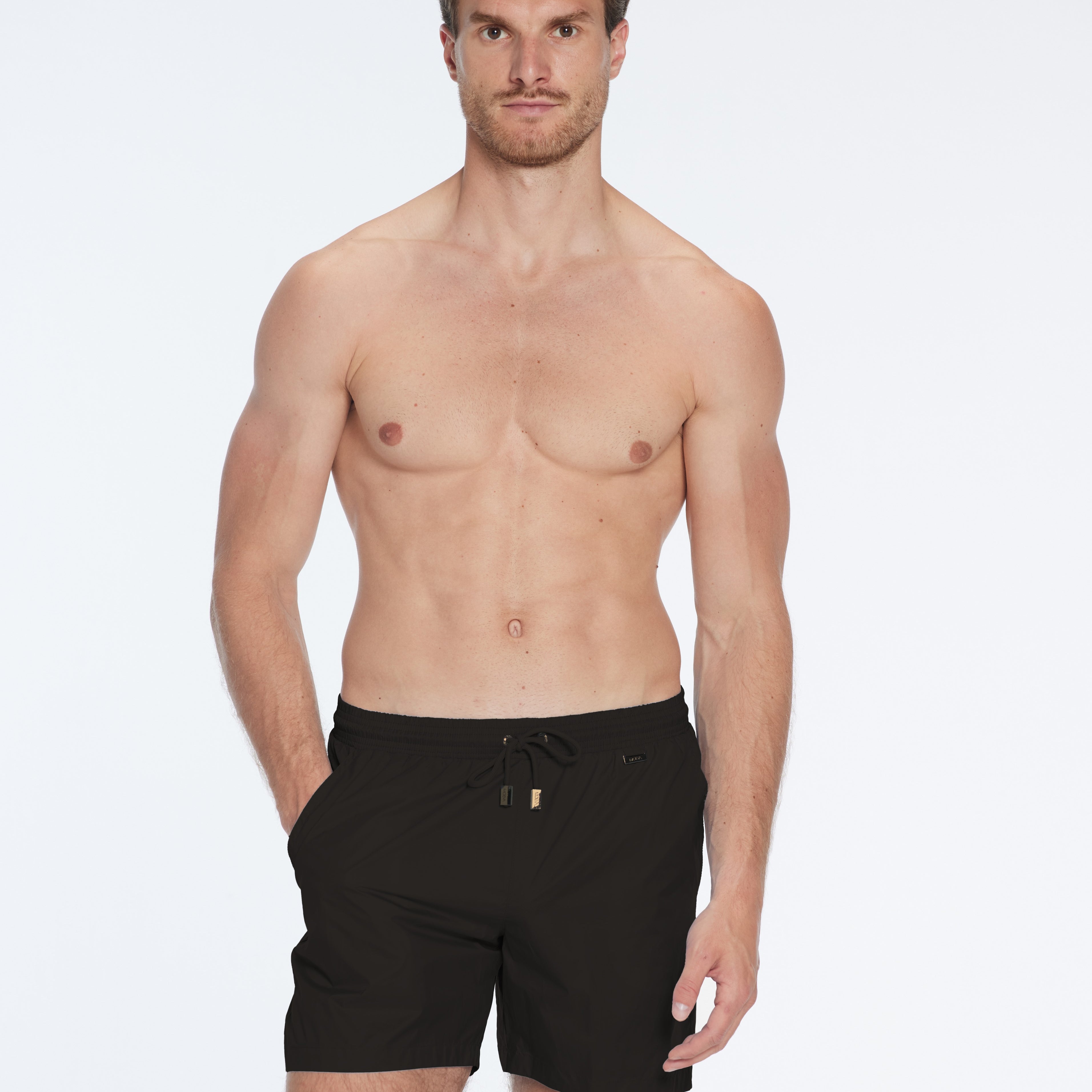 Louis Black Quick-Dry Swim Shorts | Moeva | Shorts | Each week unveils new pieces—luxury swimwear, fluid resort silhouettes, and elevated summer-to-evening essentials designed to carry you from coastal escapes to city nights.