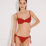 Luigiana Red Undirwired Side Tie Bikini Set | Moeva | Bikini Sets | Each week unveils new pieces—luxury swimwear, fluid resort silhouettes, and elevated summer-to-evening essentials designed to carry you from coastal escapes to city nights.
