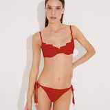 Luigiana Red Undirwired Side Tie Bikini Set | Moeva | Bikini Sets | Each week unveils new pieces—luxury swimwear, fluid resort silhouettes, and elevated summer-to-evening essentials designed to carry you from coastal escapes to city nights.