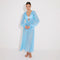 Lula Silk Blouson-Sleeve Belted Sheer Blue Maxi Dress | Moeva | Beachwear Dresses | Each week unveils new pieces—luxury swimwear, fluid resort silhouettes, and elevated summer-to-evening essentials designed to carry you from coastal escapes to city nights.