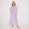 Lula Silk Blouson-Sleeve Belted Sheer Lilac Maxi Dress | Moeva | Beachwear Dresses | Each week unveils new pieces—luxury swimwear, fluid resort silhouettes, and elevated summer-to-evening essentials designed to carry you from coastal escapes to city nights.