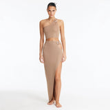 Eila Bronze One Shoulder Knitted Crop Top | Moeva | Crop Top | Each week unveils new pieces—luxury swimwear, fluid resort silhouettes, and elevated summer-to-evening essentials designed to carry you from coastal escapes to city nights.