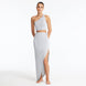 Lyndon Silver Knitted Skirt with Side Slit | Moeva | Skirt | Each week unveils new pieces—luxury swimwear, fluid resort silhouettes, and elevated summer-to-evening essentials designed to carry you from coastal escapes to city nights.
