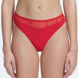Lorelai Red Full Coverage Solid Bikini Bottom