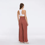 Manami Brown High Waist Wide Leg Pants | Moeva | Women RTW Pants | Each week unveils new pieces—luxury swimwear, fluid resort silhouettes, and elevated summer-to-evening essentials designed to carry you from coastal escapes to city nights.