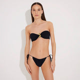 Marcella Black Bandeau Side Tie Bikini Set | Moeva | Bikini Sets | Each week unveils new pieces—luxury swimwear, fluid resort silhouettes, and elevated summer-to-evening essentials designed to carry you from coastal escapes to city nights.