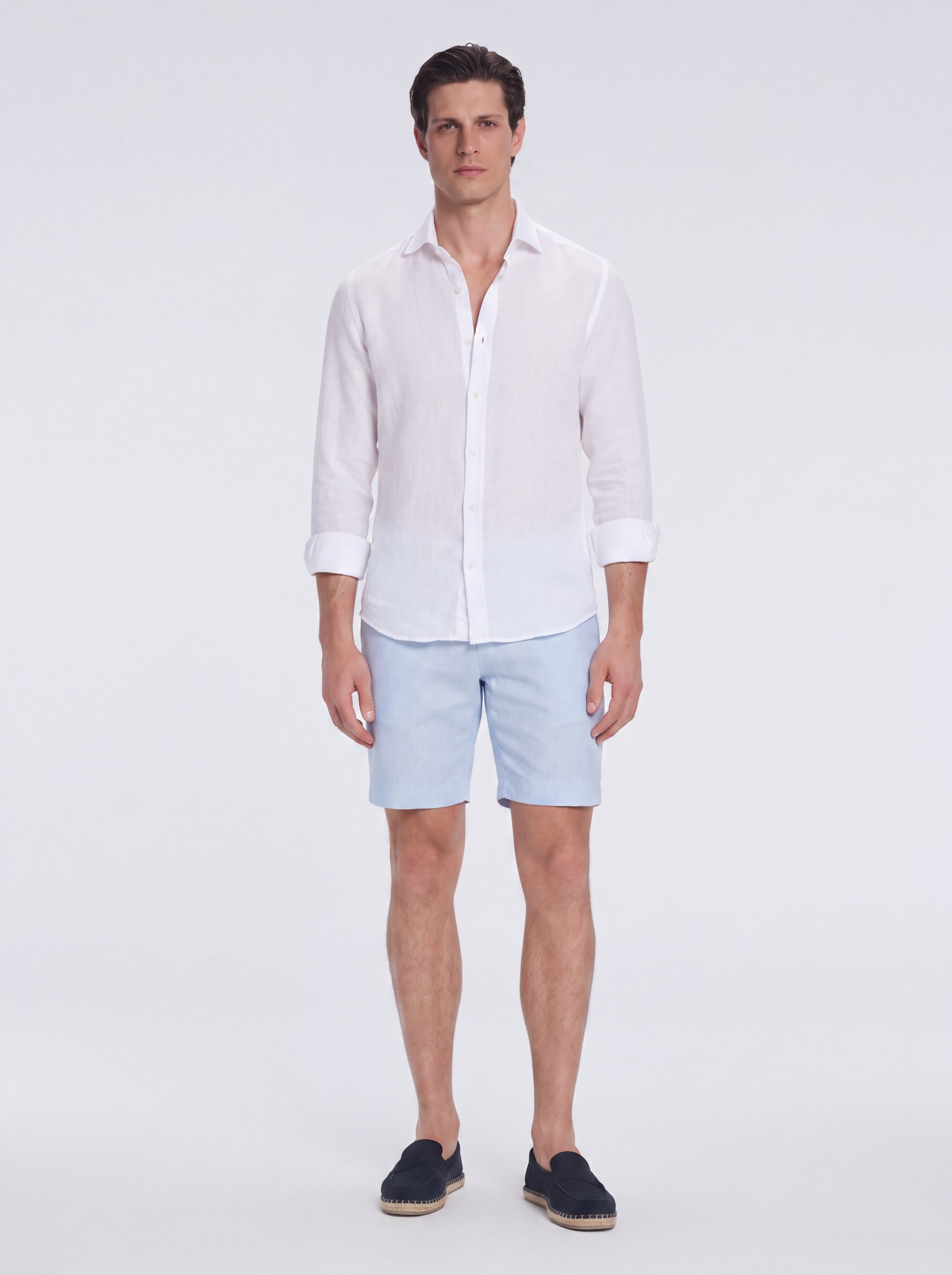 Marco Linen Light Blue Shorts
