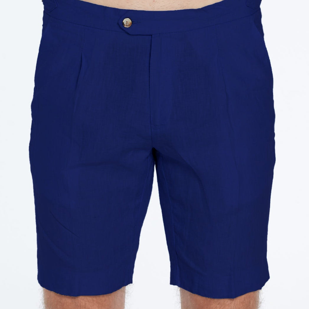 Marco Linen Cobalt Shorts | Moeva | Shorts | Each week unveils new pieces—luxury swimwear, fluid resort silhouettes, and elevated summer-to-evening essentials designed to carry you from coastal escapes to city nights.
