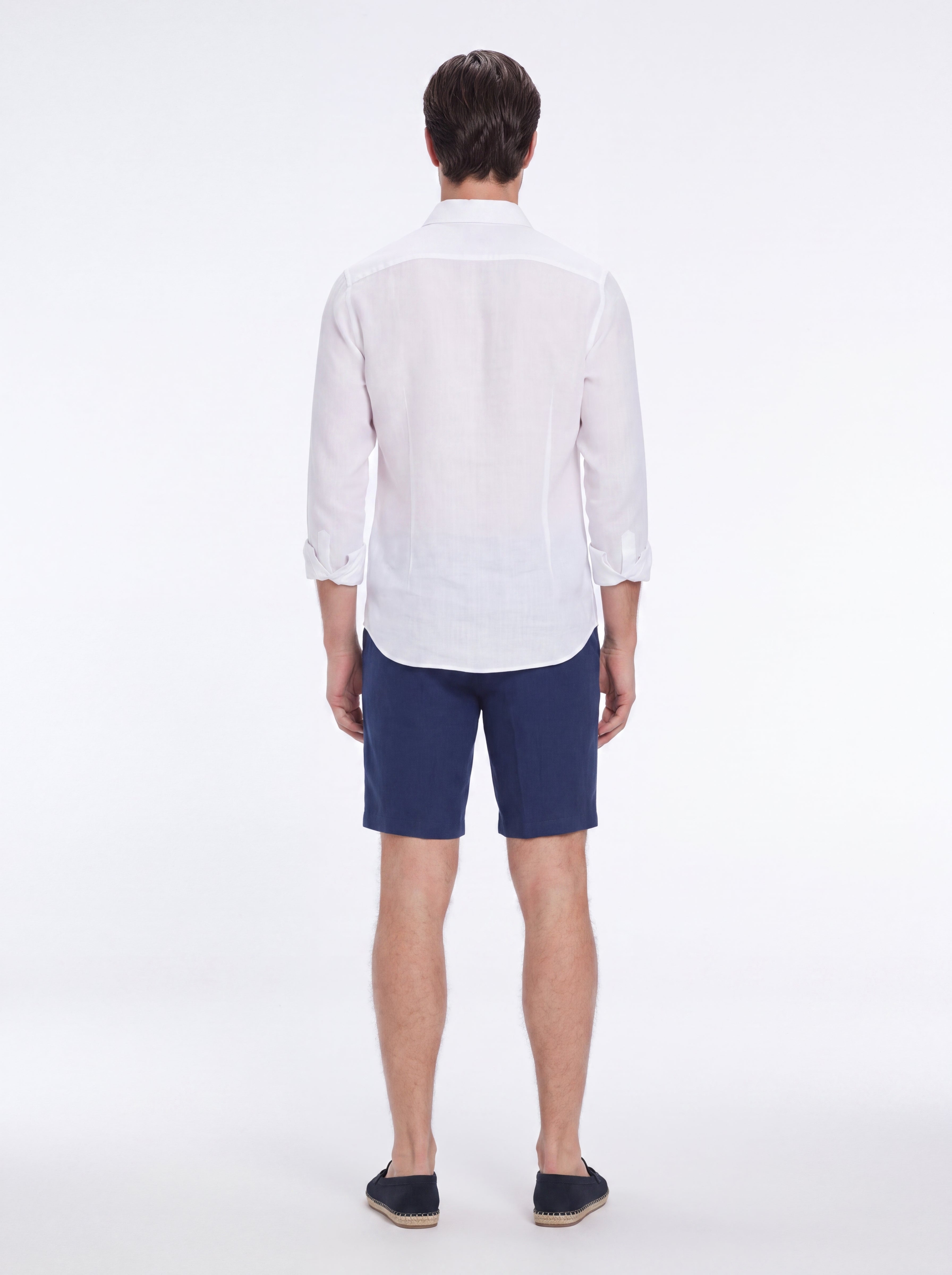 Marco Linen Navy Blue Shorts