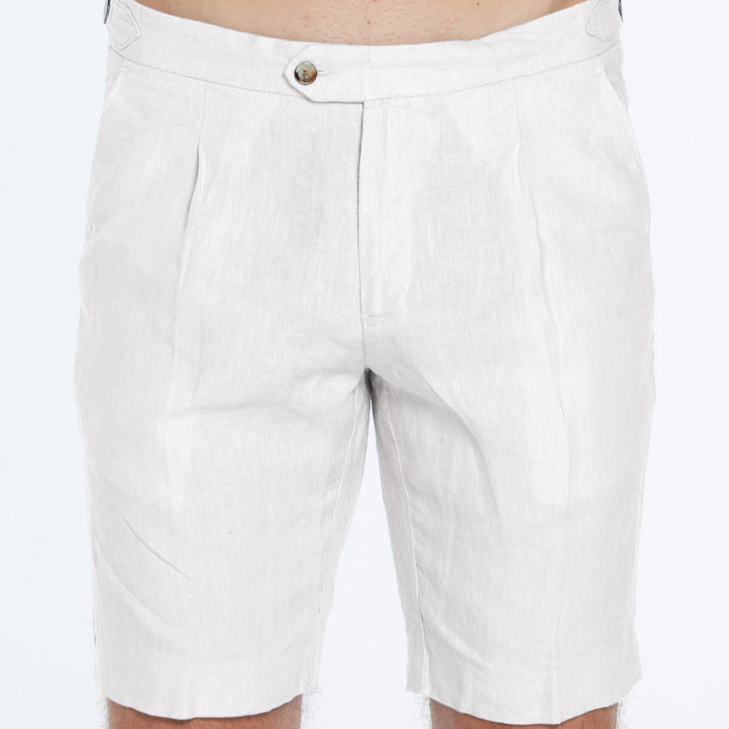 Marco Linen White Shorts | Moeva | Shorts | Each week unveils new pieces—luxury swimwear, fluid resort silhouettes, and elevated summer-to-evening essentials designed to carry you from coastal escapes to city nights.