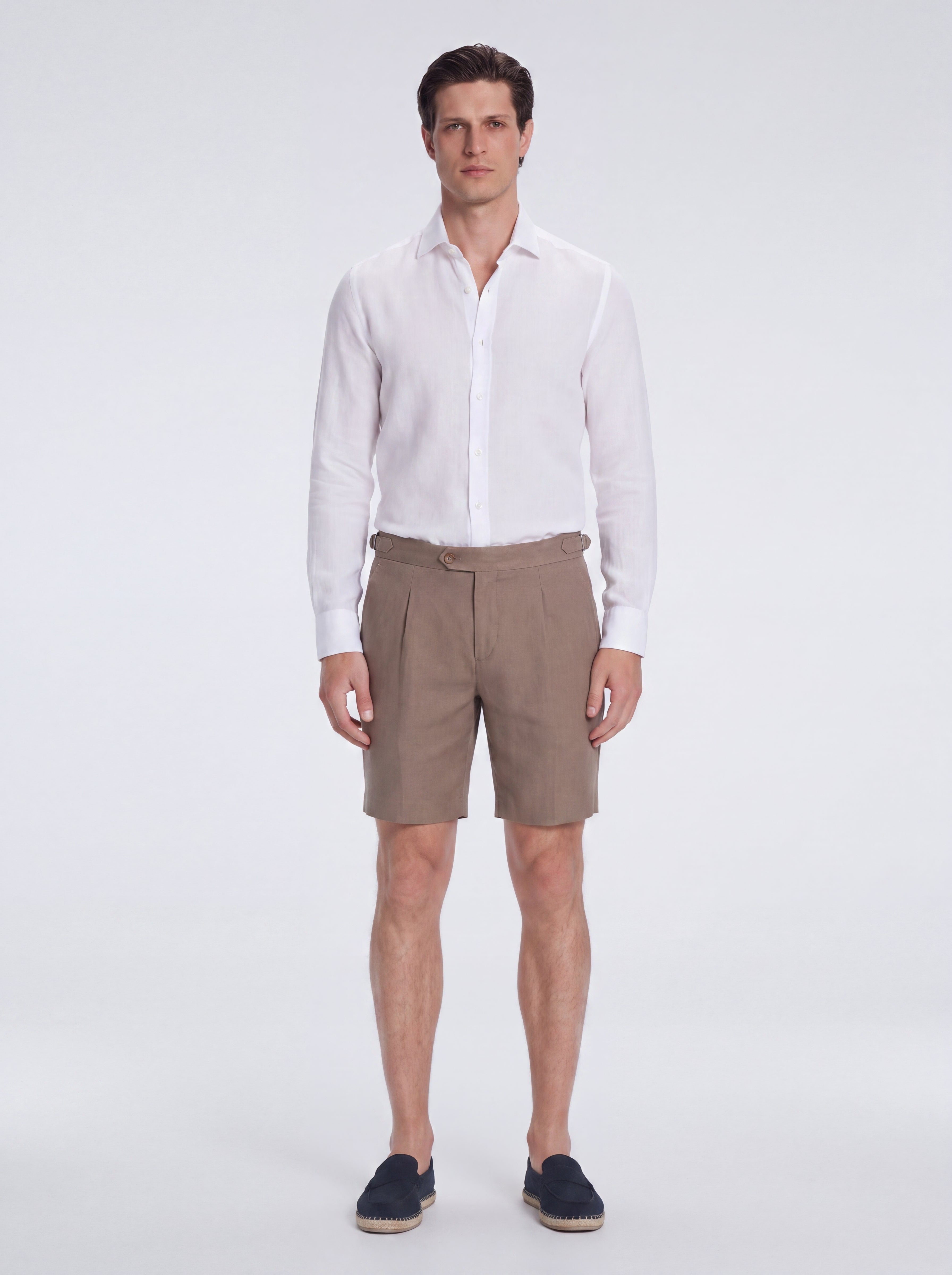 Marco Linen Taupe Shorts