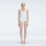 Marigold White Corset Square Neck Swimsuit | Moeva | One-Piece | Each week unveils new pieces—luxury swimwear, fluid resort silhouettes, and elevated summer-to-evening essentials designed to carry you from coastal escapes to city nights.