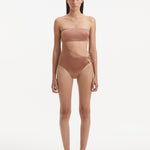 Marilla Brown Bandeau Satin Swimsuit | Moeva | Swimsuit | Each week unveils new pieces—luxury swimwear, fluid resort silhouettes, and elevated summer-to-evening essentials designed to carry you from coastal escapes to city nights.